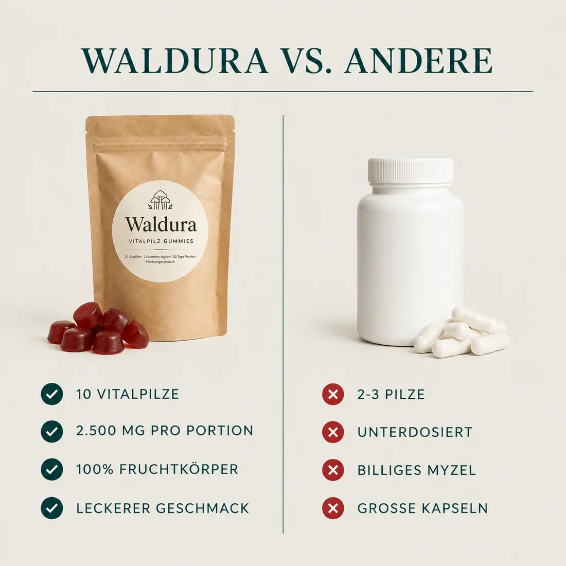 Waldura im Vergleich